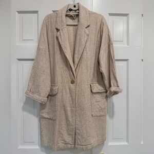 Zara linen blazer coat